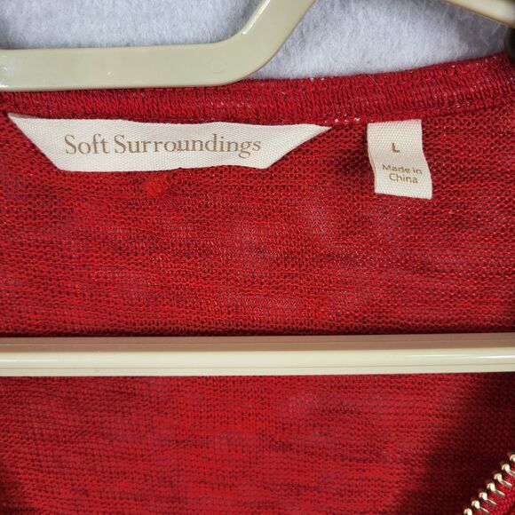 Soft Surroundings Valentina Sweater Top Womens Large Zip Long Sleeve Lightweight - Picture 6 of 15